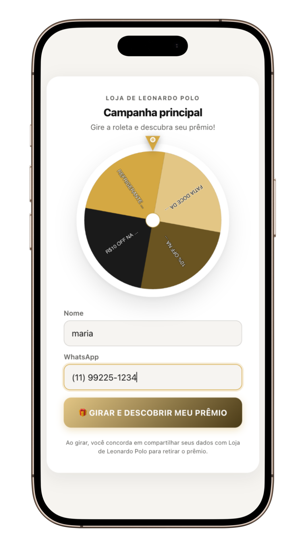 Campanha DiRU em mockup de celular