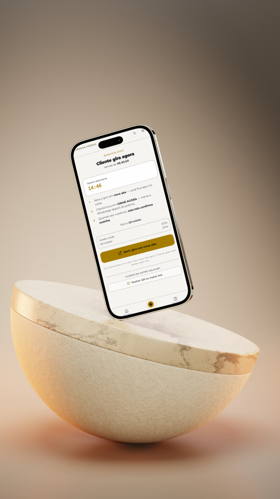 Mockup do sistema DiRU no celular